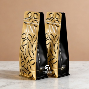 Bolsa de Café de Aluminio con Impresión UV Digital, con Válvula y Cierre, Fondo Plano, 250g 500g, Bolsa de Empaque para Granos de Café Negro - Product Image 5