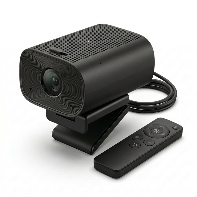 4K USB Webcam with 30FPS Desktop Webcam 2 Microphone and Speaker AI Noise Cancellation Privacy Cover for PC Laptop Video Calls