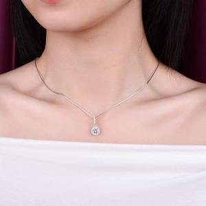 Collana con ciondolo circolare in zircone per donna, catena vintage semplice per clavicola, gioielli alla moda - Product Image 3