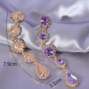 Orecchini a goccia con personalità da donna in <span class=keywords><strong>stile</strong></span> <span class=keywords><strong>barocco</strong></span> retrò con cristalli di diamanti viola - Product Image 5