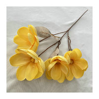 Bunga Magnolia Simulasi Elegan, Rangkaian Bunga untuk Dekorasi Dinding, Meja, Pesta Ulang Tahun, dan Acara Peringatan, Tata Letak Artistik
