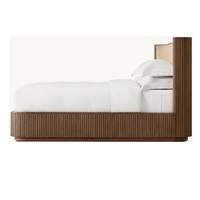 Camas Clásicas de Madera Maciza de Roble para Dormitorio, con Almacenamiento, Tamaño King y Queen