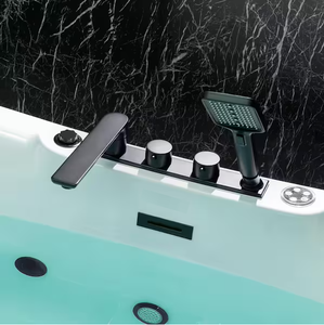 Moderna Bañera de Hidromasaje Independiente con Calentador Térmico, Radio FM, Bañera de Burbujas Acrílica Inteligente, Bañera Doble - Product Image 3