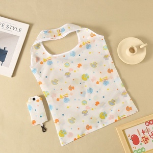 Sac fourre-tout pliable en polyester RPET 190T 210D écologique avec logo personnalisé sac de supermarché réutilisable avec logo personnalisé - Product Image 2