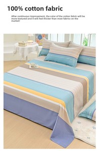 100% Cotton Twill Printed Fitted Sheet Plants and Flowers Pattern Modern Minimalist Style for Student Dorms &amp; Home Use - Product Image 6