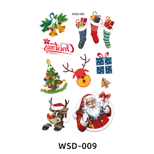 Tatuaggi temporanei natalizi divertenti con renne e pupazzi di neve per bambini - Applicazione sul corpo, carta ecologica per trasferimento ad acqua, durevole - Product Image 4