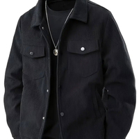 Chemise-veste décontractée sportive en velours côtelé pour homme, manches longues, col rabattu, simple boutonnage, poches fonctionnelles, vêtement d'extérieur tendance