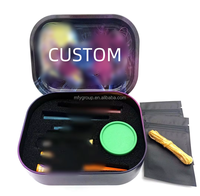 OEM ODM Accessoires pour fumeurs Plateau à cigarettes en fer blanc personnalisé multifonctionnel Boîte de rangement Paquet de plateau à roulettes en métal pour cigares