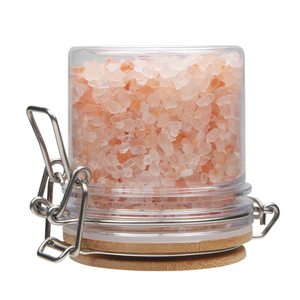Venta Directa de Fábrica: Tarros de Plástico Transparentes Multifuncionales con Tapa de Bambú Irrompible de 200 ML, con Cierre Seguro para Sales de Baño - Product Image 3