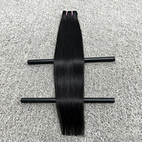 Cheveux vierges vietnamiens 100% humains, mèches lisses, tissage bruts, cuticules alignées, double trame machine, prêts pour la permanente
