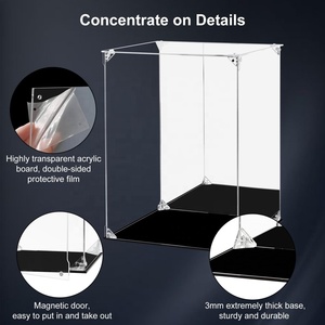Boîte de présentation portable en acrylique transparent pour figurines, avec dos miroir, protection anti-poussière pour objets de collection - Product Image 3