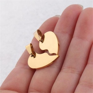 Yiwu Aceon נירוסטה ידידות מתנה הטובה ביותר חברים תכשיטים אישית ריק <span class=keywords><strong>DIY</strong></span> לייזר לחרוט מיני פיצול לב כלב תג - Product Image 2