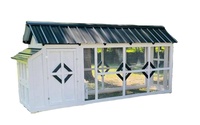 Poulailler en bois pour poules pondeuses avec base lavable, en bois massif, grande étagère de rangement, vente en gros directe usine, extérieur résistant aux intempéries