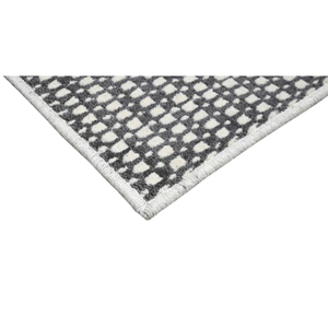 Tapis rectangulaire moderne à tissage plat géométrique noir et blanc pour salle de bain, lavable, avec support en caoutchouc, prix en gros - Product Image 3