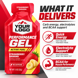 OEM ODM Boosts Quick Energy Sustains Provide Power Easy To Carry Silky Jelly Texture Fatigue Strawberry Banana Performance Gel - Product Image 6