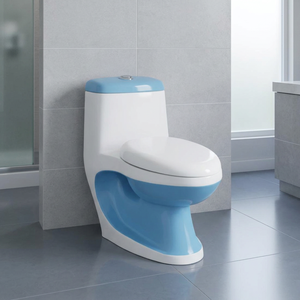Gold Line Colored Bathroom Water Closet Porcelain Sanitary Ware New Design White Villa One Piece Toilet - Product Image 4
