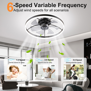 Smart Ceiling <b>Fan</b> with LED Light, 7 Blades Modern Metal Design APP & <b>Remote</b> <b>Control</b>, Dimmable Light 3000K-6500K - Product Image 5