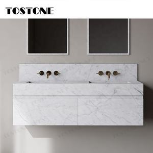 Tostone Natural Carrara tocador de mármol blanco para Gusto <span class=keywords><strong>Unico</strong></span> estilo apartamento Villas Hotel baño decoración Interior - Product Image 2