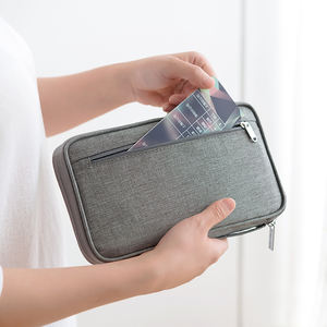 Toptan özel Logo Polyester su geçirmez erkek kredi kart tutucu klasörü cüzdan pasaport kapağı kimlik kılıfı organizatör seyahat için - Product Image 5