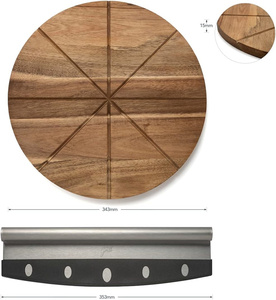 Tabla de cortar de madera profesional para Pizza con juego de cortadores de Pizza-Cortador de Pizza de cocina y tabla de servir-Herramientas de <span class=keywords><strong>Chef</strong></span> ecológicas - Product Image 1