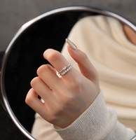 Bagues minimalistes en argent sterling 925 plaqué or 18 carats, forme de corde torsadée, zircon, diamant, forme de cœur, pour femmes