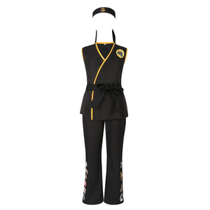 Karate Kids KOF <strong>Cobra</strong> <strong>Kai</strong> Cosplay Costume Adult Black White Kimono Uniform Headband Anime Halloween Party Suit Tracksuit Pants - Product Image 3