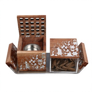 Juego de incienso VeloraShell con incrustaciones de nácar, porta incienso iridiscente de primera calidad para un estilo de hogar contemporáneo. - Product Image 1