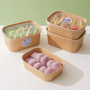 Caja de Almuerzo Desechable, Biodegradable y Ecológica, de Papel Kraft de Grado Alimenticio, para Llevar Sushi, Frutas, Ensaladas - Product Image 4