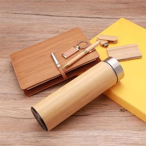 Promotional Customized Luxury Office <b>Gift</b> <b>Set</b> Flask Keychain Business Welcome <b>Gifts</b> Personalised Wooden - Product Image 4
