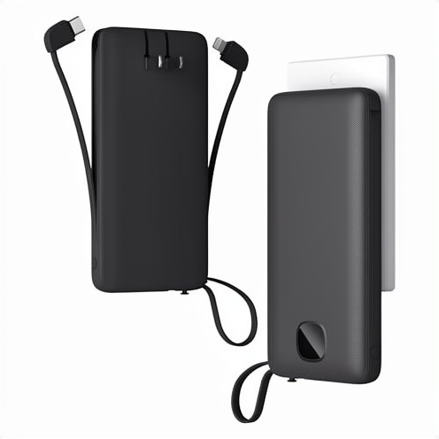 TESSAN 10000mAh 20W Portable Foldable Power Bank AC Plug Fast Charging 18650 Lithium Battery Single USB iPhone 16/15/ Travel