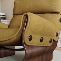 Simple haut de gamme italien en bois massif tissu Art chaise décontractée salon meubles design moderne en bois massif tissu Art meubles