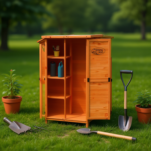 Casetta da Giardino in Pino Xtreme Resistente 32.7x22.4x55.1 Marrone, Ripostiglio Esterno per Attrezzi ed Equipaggiamento - Product Image 2