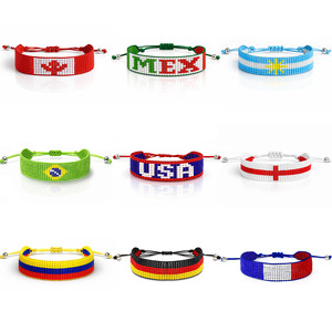 Custom Country Flag Beaded <b>Bracelet</b> Adjustable Handmade Seed <b>Bead</b> Friendship <b>Bracelet</b> for Women Men OEM ODM Wholesale Jewelry - Product Image 1