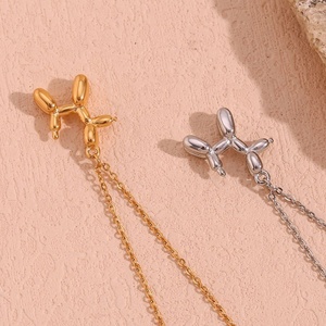 เครื่องประดับสั่งทำสุดน่ารัก สร้อยคอจี้รูปสุนัขเคลือบทอง 18K สร้อยคอสแตนเลสสำหรับผู้หญิง - Product Image 5