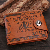Mode US Dollar Bill Money Bifold Wallet US Bill Money Bifold 100 Portefeuille En Cuir Carte De Crédit Photo Titulaire pour Hommes Et Femmes