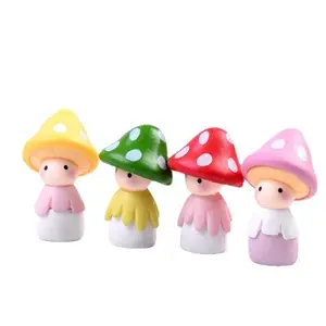 Mini cogumelo em resina para decoração, enfeites de decoração em miniatura diy para casa de bonecas