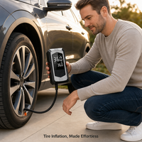 Compresseur d'air sans fil portable rechargeable avec affichage numérique pour voiture, moto et vélo - Vente en gros