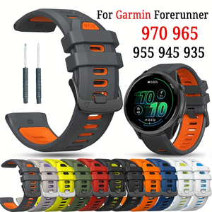 <span class=keywords><strong>Correa</strong></span> de Reloj Deportiva de Silicona de 22 mm, 11 Colores, Estilos Más Recientes, Compatible con <span class=keywords><strong>Garmin</strong></span> <span class=keywords><strong>Forerunner</strong></span> 970/965/955, Estilo de Hebilla de Pin, Fitness - Product Image 2