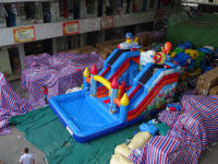 Toboggan aquatique géant en PVC gonflable à louer Château sautant avec piscine Jeu gonflable Maison de rebond