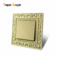 Interruptor de Pared Decorativo Retro de Aleación de Zinc de Lujo Depoguye, 4 Tomas de Corriente, Puertos USB C, Estándar Europeo para Proyectos de Hoteles/Villas