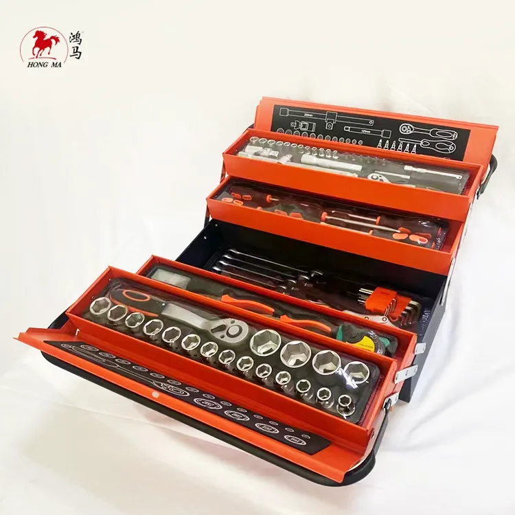 professional 20'' three-layer portable iron tool box