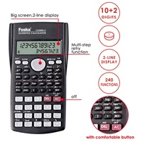 Calculatrice scientifique électronique FX-82MS à 240 fonctions avec affichage à 2 lignes et 10+2 chiffres