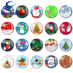 Imanes de Vidrio con Diseño Navideño de Meishan, Regalos Creativos <span class=keywords><strong>para</strong></span> el Hogar, Imanes de Cristal <span class=keywords><strong>para</strong></span> Refrigerador, Imanes Redondos <span class=keywords><strong>para</strong></span> Notas - Product Image 1