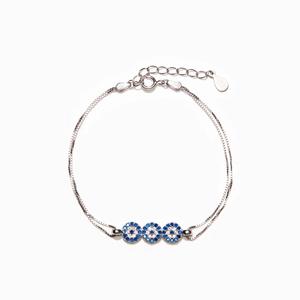 Bracelet œil du diable en argent sterling S925 pour femmes, zircon bleu, bijoux œil du diable, cadeau, fournisseur professionnel <span class=keywords><strong>de</strong></span> bijoux - Product Image 1