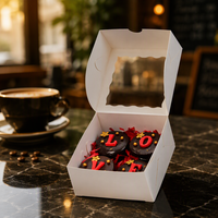 Boîte d'emballage pour gâteau personnalisée avec logo, avec fenêtre, boîte à emporter pour boulangerie, boîte en papier pour petit gâteau