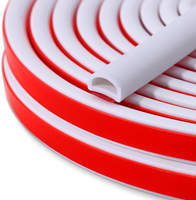 Bande de joint de dénudage de porte en caoutchouc de silicone en forme de D bande d'isolation étanche auto-adhésive pour cadre de porte et fenêtre