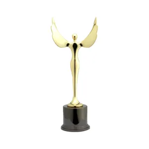 Troféu de anjo de metal personalizado, troféu de anjo de fábrica de troféu de ouro para dança