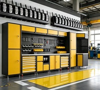 Atelier de réparation automobile : Système de gestion d'outils modulaire personnalisable pour postes de travail intensifs dans les ateliers de réparation automobile