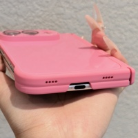 Coque de téléphone en verre effet glace couleur unie de luxe pour iPhone avec protection d'objectif double et protection antichoc de la charnière