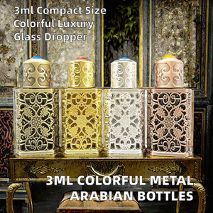 3ml Colorful <b>Empty</b> Metal Arabian <b>Perfume</b> Oil <b>Bottles</b> Cylinder Glass Zinc Luxury Glass Stick Box Packing Dropper Seal Packaging - Product Image 2